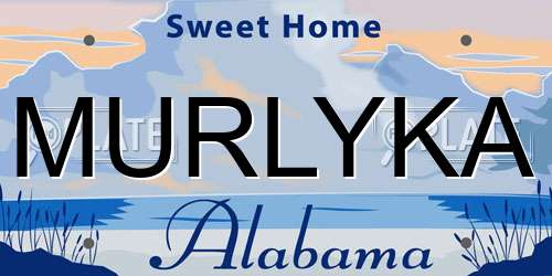 MURLYKA Alabama License Plate