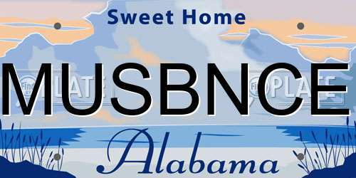 MUSBNCE Alabama License Plate