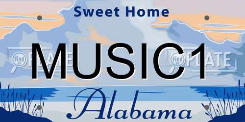 MUSIC1 Alabama License Plate