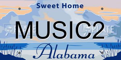 MUSIC2 Alabama License Plate