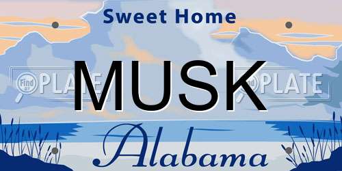 MUSK Alabama License Plate