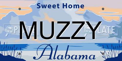 MUZZY Alabama License Plate