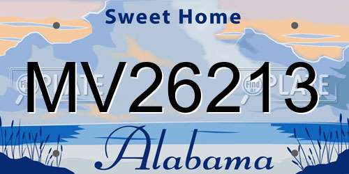 MV26213 Alabama License Plate