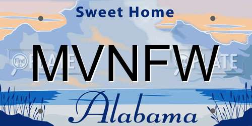 MVNFW Alabama License Plate