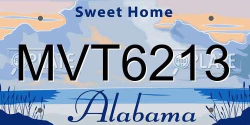 MVT6213 Alabama License Plate