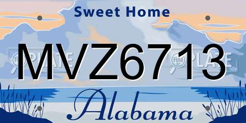 MVZ6713 Alabama License Plate