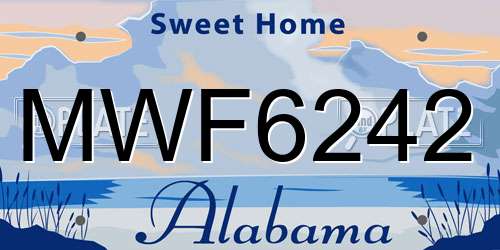 MWF6242 Alabama License Plate