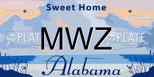 MWZ Alabama License Plate