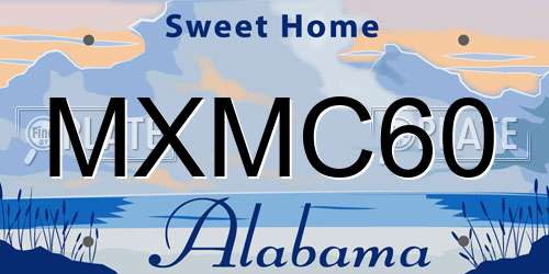 MXMC60 Alabama License Plate