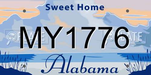 MY1776 Alabama License Plate