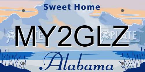 MY2GLZ Alabama License Plate