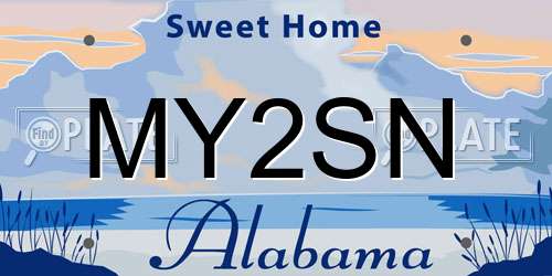 MY2SN Alabama License Plate