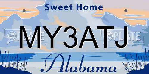 MY3ATJ Alabama License Plate