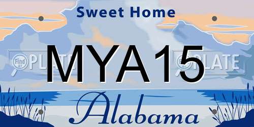 MYA15 Alabama License Plate