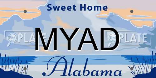 MYAD Alabama License Plate