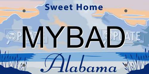MYBAD Alabama License Plate