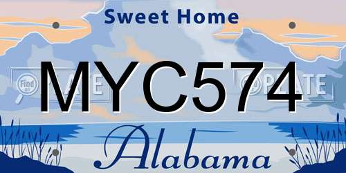 MYC574 Alabama License Plate