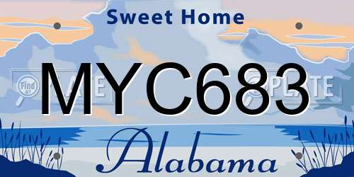 MYC683 Alabama License Plate