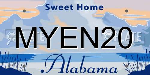 MYEN20 Alabama License Plate