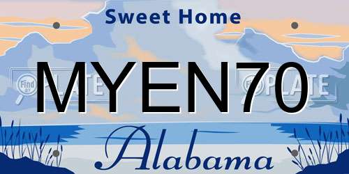 MYEN70 Alabama License Plate