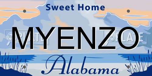 MYENZO Alabama License Plate