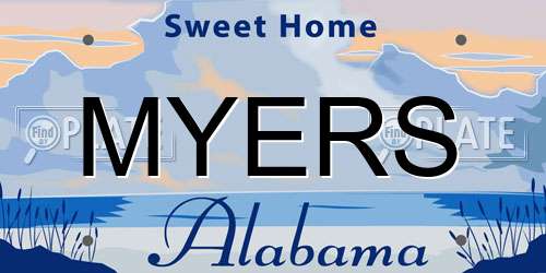 MYERS Alabama License Plate
