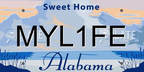 MYL1FE Alabama License Plate
