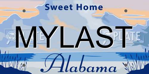 MYLAST Alabama License Plate