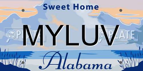 MYLUV Alabama License Plate