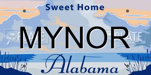 MYNOR Alabama License Plate