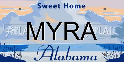 MYRA Alabama License Plate