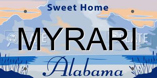 MYRARI Alabama License Plate
