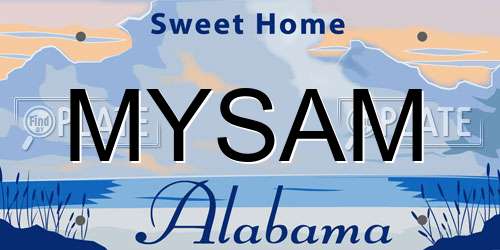 MYSAM Alabama License Plate