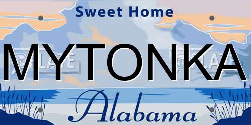 MYTONKA Alabama License Plate