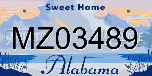 MZ03489 Alabama License Plate