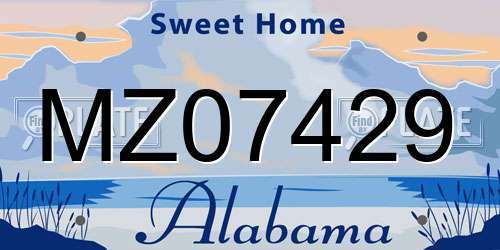 MZ07429 Alabama License Plate