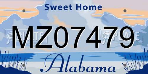 MZ07479 Alabama License Plate