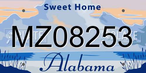 MZ08253 Alabama License Plate