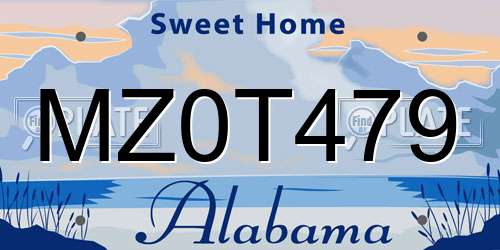 MZ0T479 Alabama License Plate