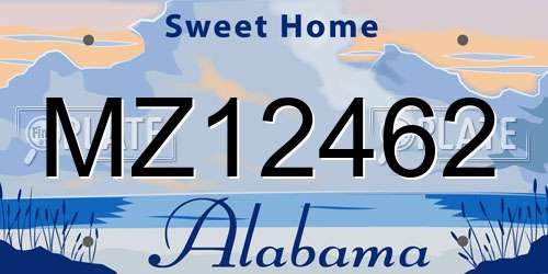 MZ12462 Alabama License Plate