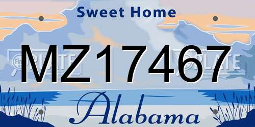 MZ17467 Alabama License Plate
