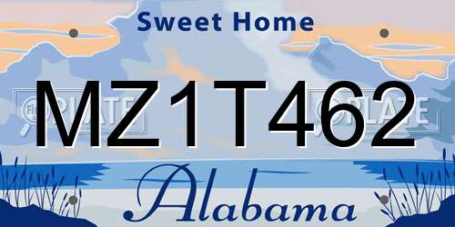 MZ1T462 Alabama License Plate