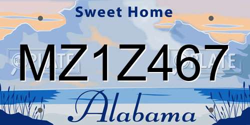 MZ1Z467 Alabama License Plate