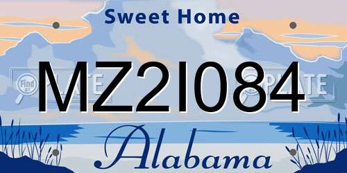 MZ2I084 Alabama License Plate