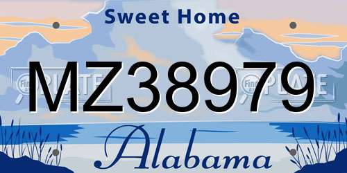 MZ38979 Alabama License Plate