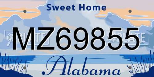 MZ69855 Alabama License Plate