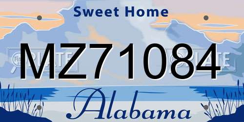 MZ71084 Alabama License Plate