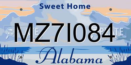 MZ7I084 Alabama License Plate