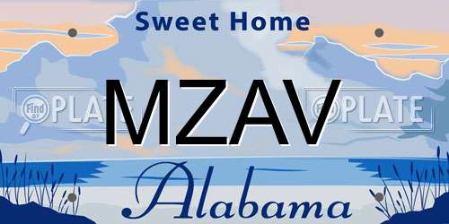 MZAV Alabama License Plate