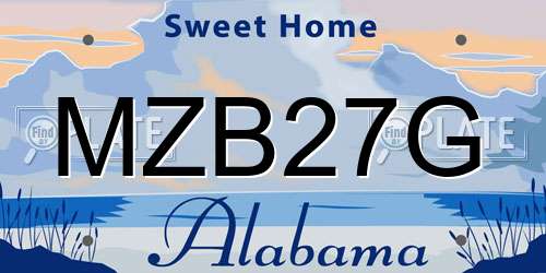 MZB27G Alabama License Plate